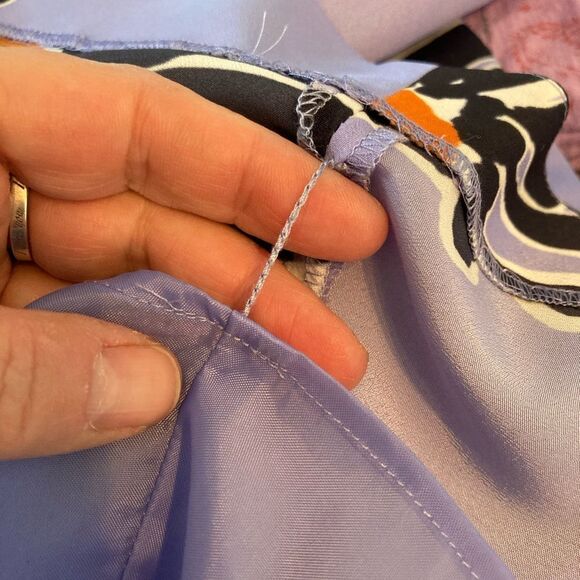 J. Crew Floral Sleeveless Dress in Periwinkle Blue w/Burnt Orange,Black & White - Picture 10 of 11